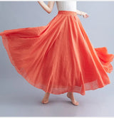 Women Linen Maxi Skirt