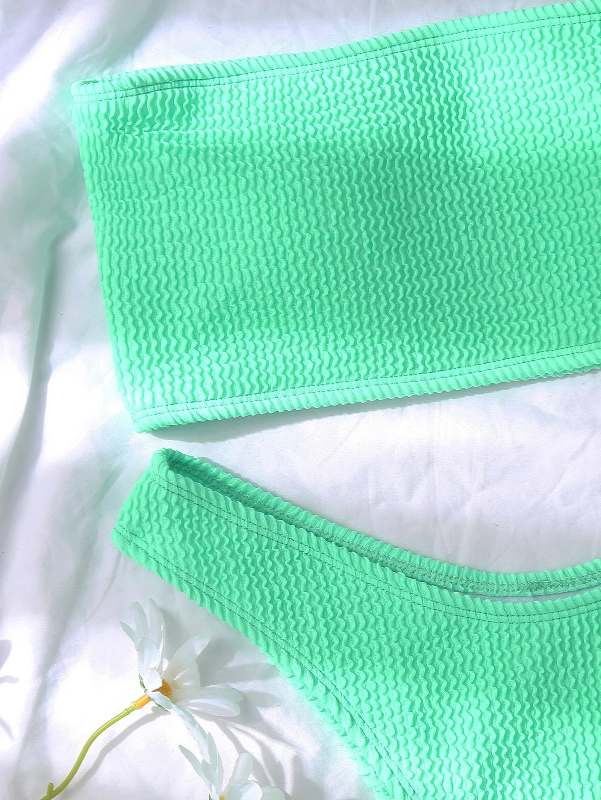 Textured High Cut Bikini