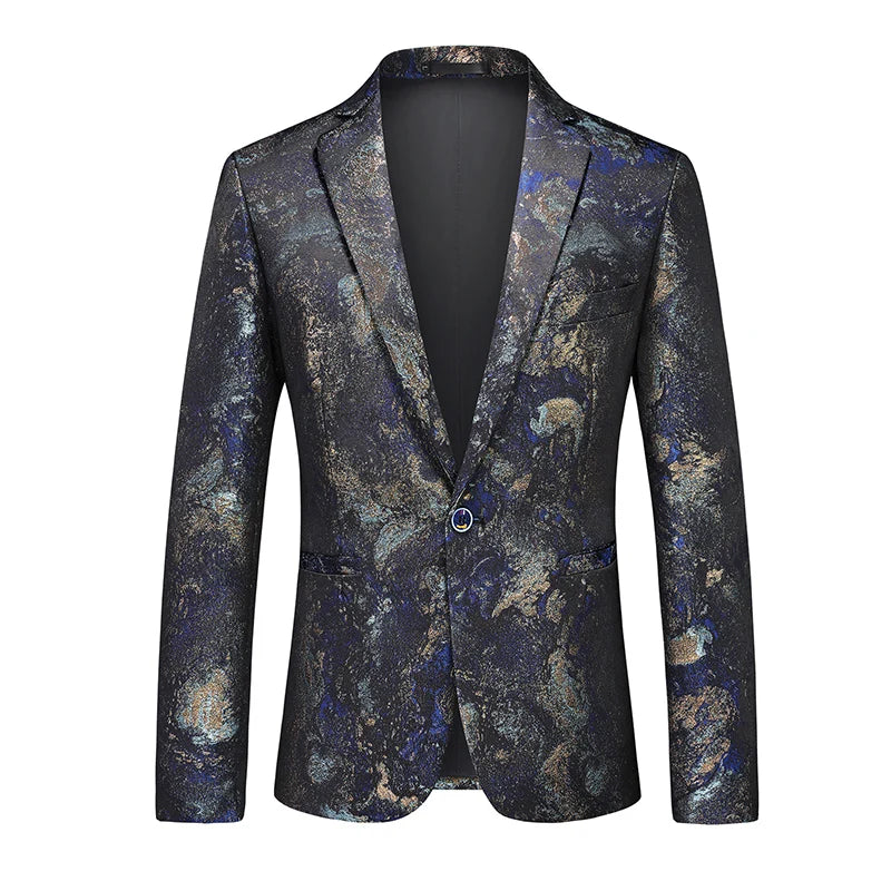 Men's Plus Size Floral Smoking Jacket