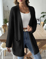 Women Long Sleeve Pocket Knit Cardigan