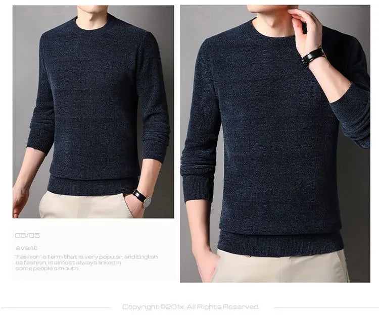 Men's Mink Cashmere O-Neck Sweater