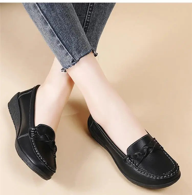 Women Leather Nurse Flats