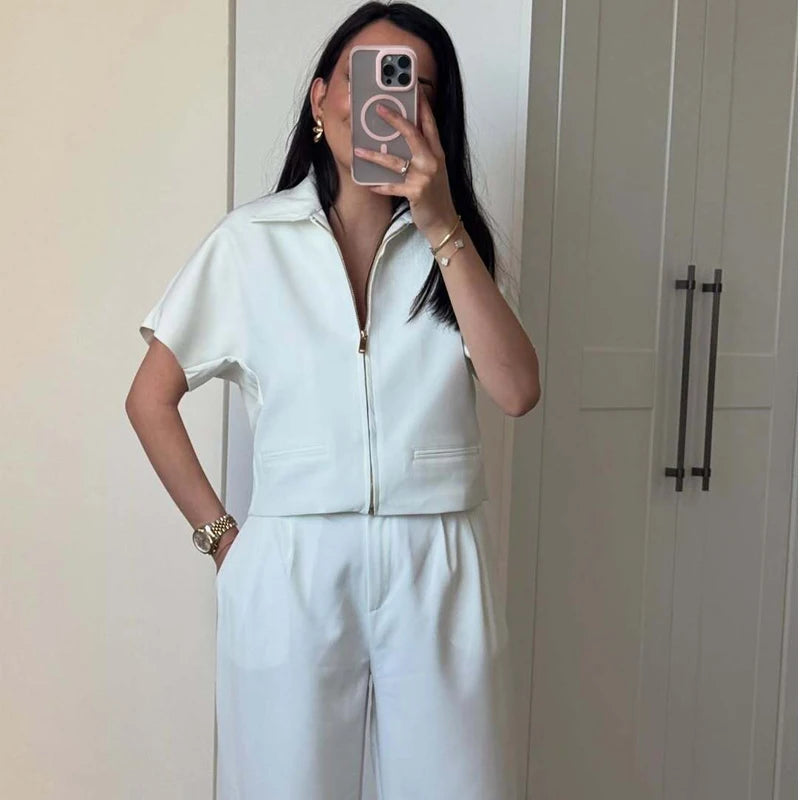 MUJER Cropped Varsity Women's Zipper Jacket