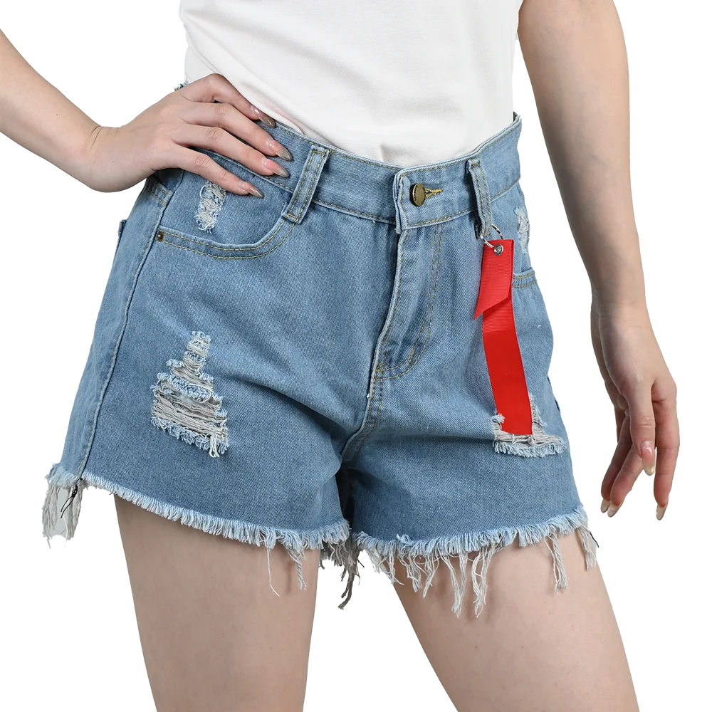 Women’s Ripped High Waist Tassel Jorts