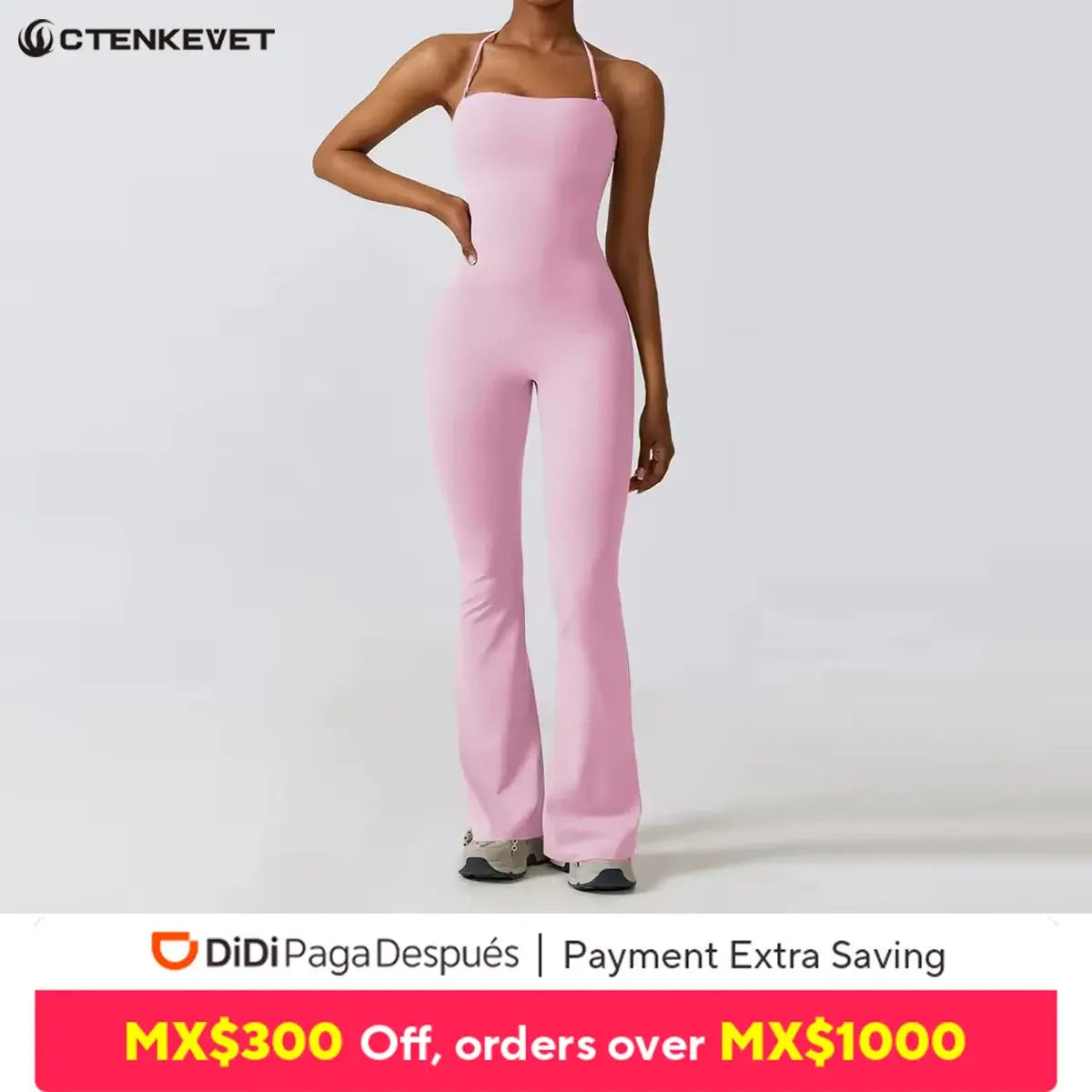 Women Backless Flared Yoga Jumpsuit