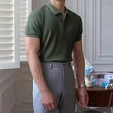 Men Stripe Polo Shirt