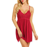 Women Plus Size Lace Nightgown Sexy Deep V Sleepwear