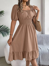 Women Square Neck Summer Dress