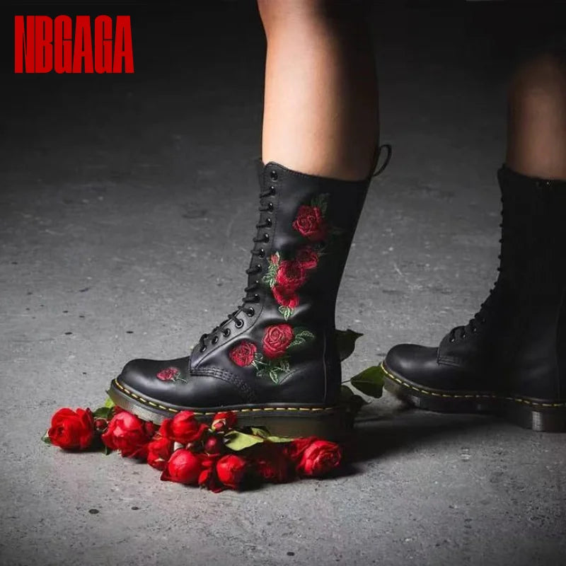 Women Mid Calf Boots Waterproof Warm Rain Shoes