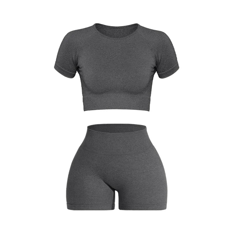 Women Seamless Ribbed Sports Set