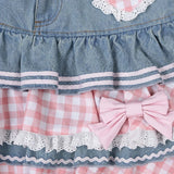 LolitaBall™ – Lace Skater Skirt (Sweet Harajuku Kawaii Denim Skirt)