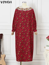 Women Batwing Boho Maxi Dress