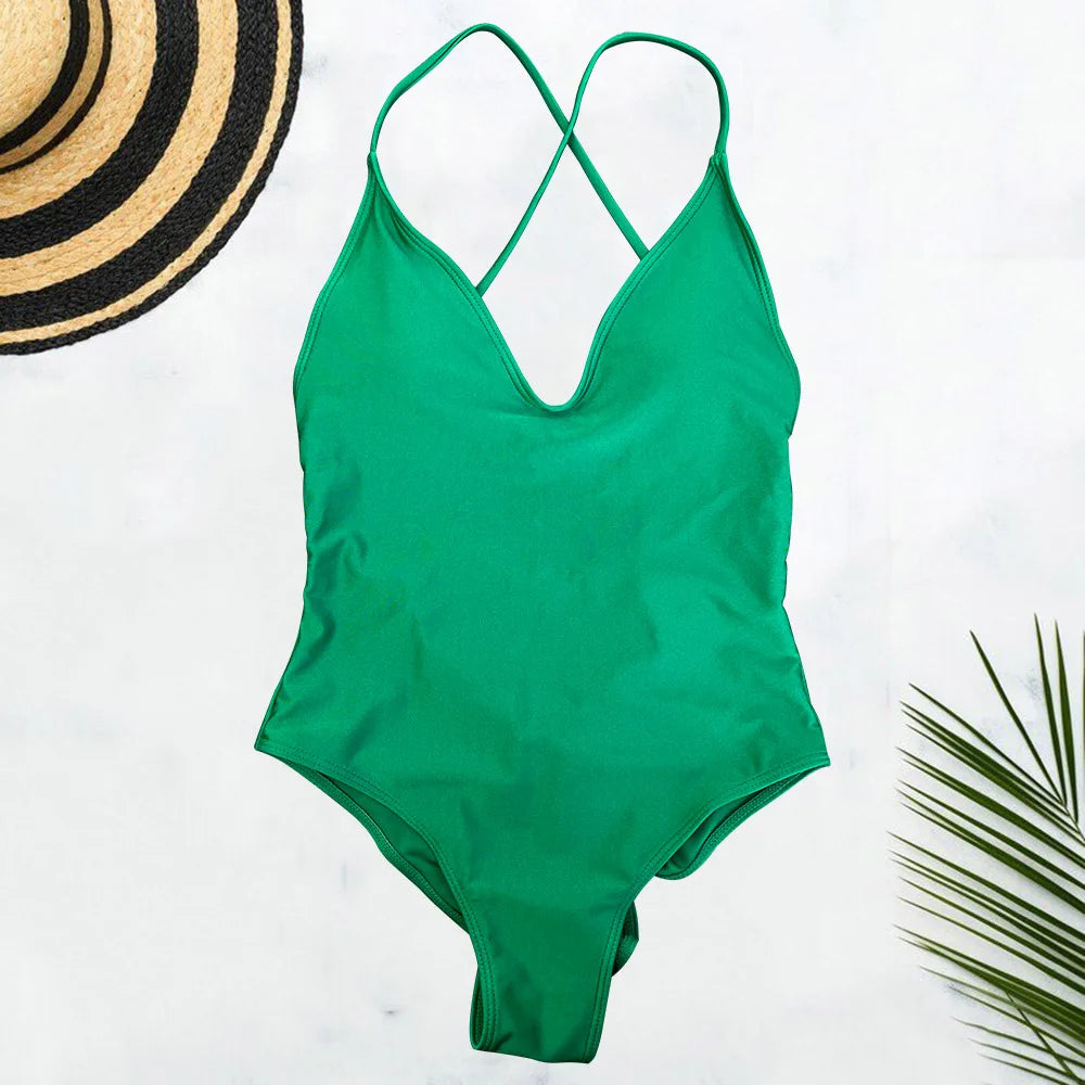 Women Solid Plus Size Swimsuit
