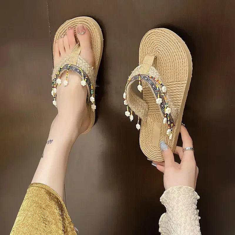 Women’s Low Heel Beach Sandals Non-Slip Slides