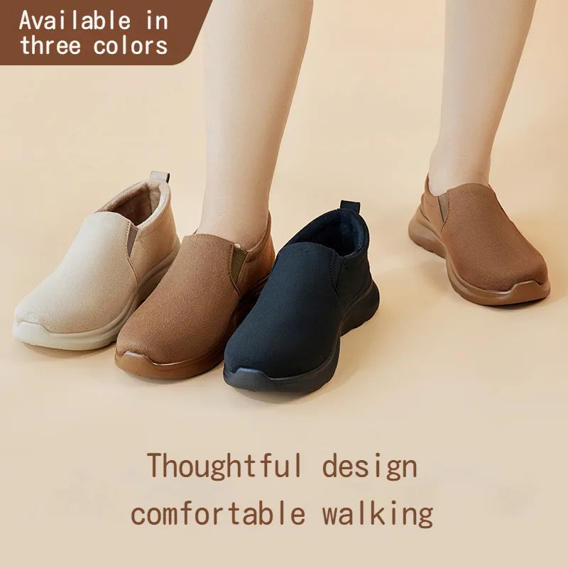 Women Snow Ankle Boots – Anti-Slip Plush Leather Winter Footwear