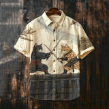 Men’s Funny Cat Lapel Shirt