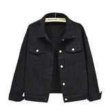 Women's Single Breasted Denim Lapel Jacket