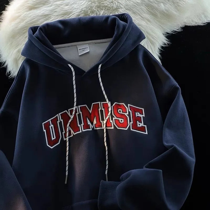 2025 Men's Plus Size Hoodie – Vintage Navy Blue