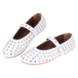 Women Crystal Ballerina Shoes Rhinestone Flats