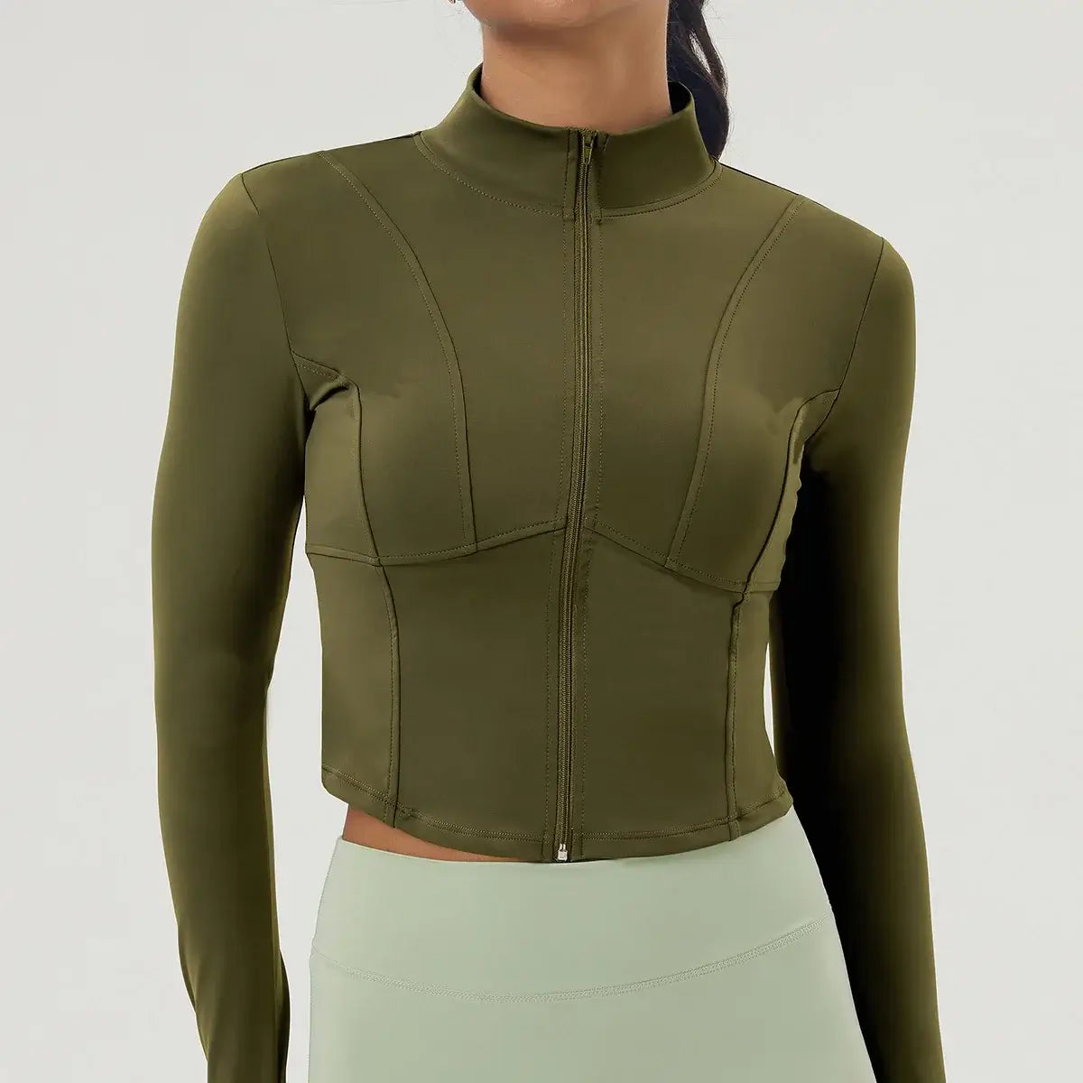 Women Slim Fit Zipper Yoga Top Jacket