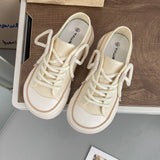 Women Canvas Sneakers Non Slip Lace Up Flats
