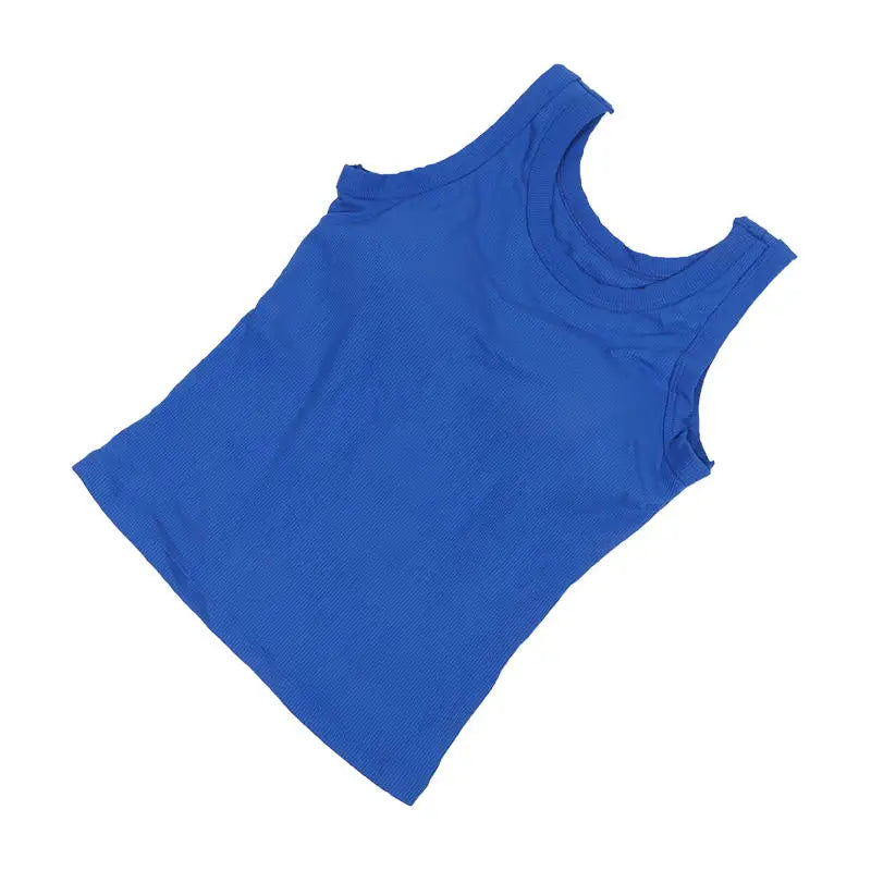 SlimCotz™ padded cotton spaghetti camis in vibrant blue color, ideal for summer wear and breathable comfort.