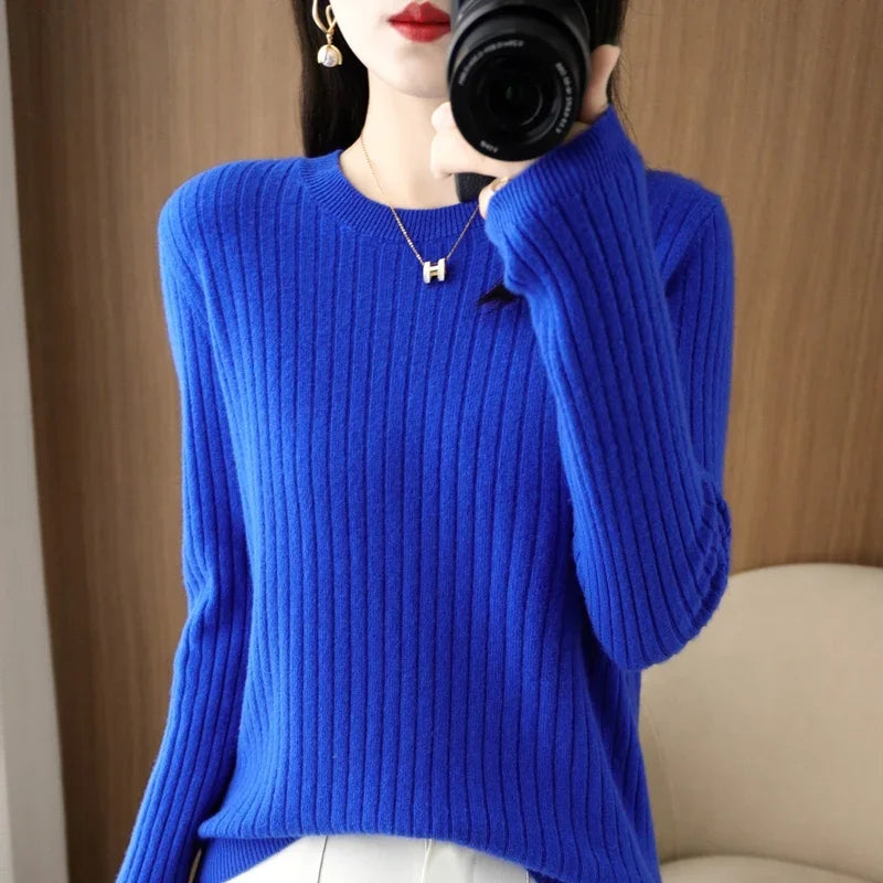 Women's Autumn Stripe Knit Pullover