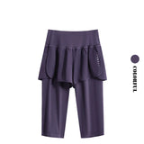 DRUR Knee-Length 2-in-1 Women's Yoga Shorts – High Waist Summer Gym Pants