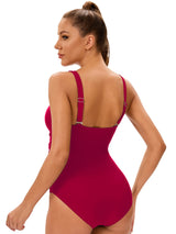 Women V Neck Cross Plus Size Swimsuit
