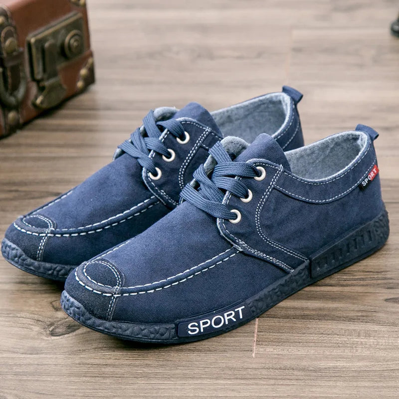 Men’s Breathable Lace-Up Canvas Sneakers