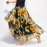 Women Boho Chiffon Long Skirt