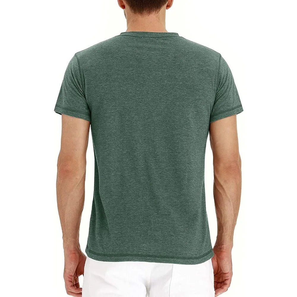 Men Cotton Henley T-Shirt