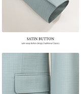 Men Slim Fit Green Summer Suit