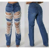 ChainTear™ – Bead Chain Ripped Slim Denim Pants 2025 (Grungy, Sleek & Decorative)