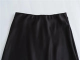 Women Satin Midi Skirt 2025