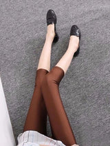 Women Shiny Neon Spandex Capri Leggings