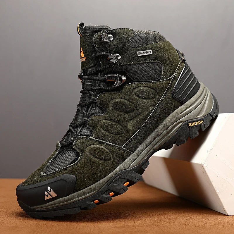 HIKEUP Men High Top Outdoor Hiking Boots