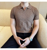 Men Polo Collar Slim Fit Knit Sweater