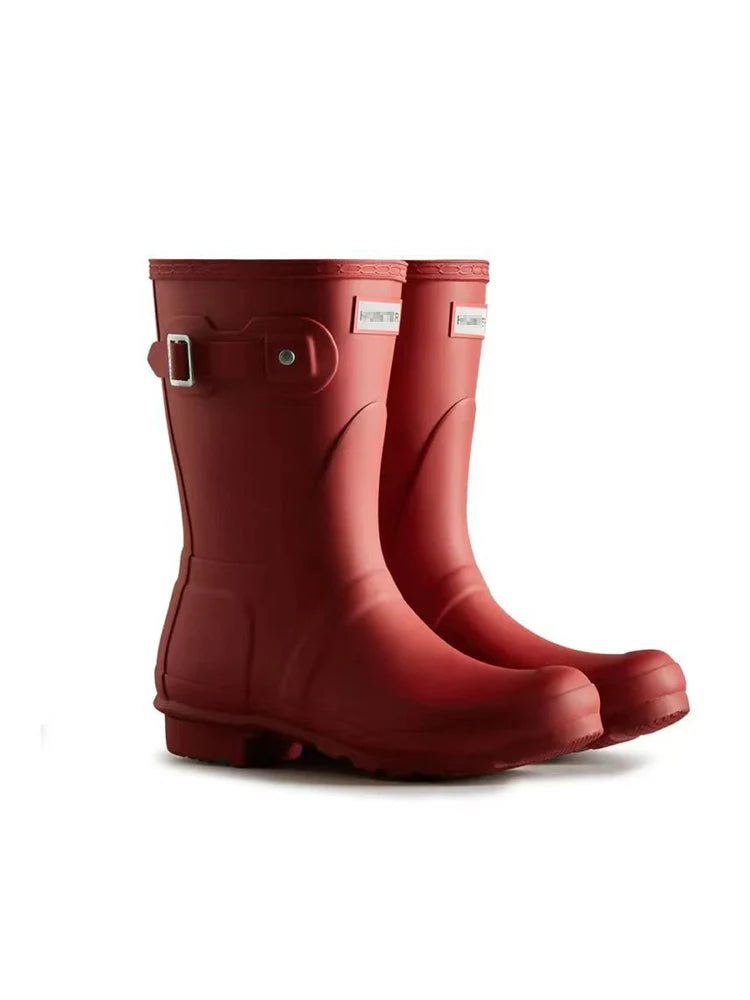 Women Mid Calf Boots Embroidered Leather