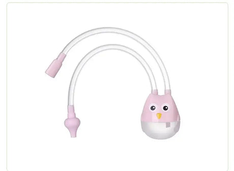 Nasal aspirator for infants in cute pink bird design, made of silicone, suitable for babies aged 0-1 year.