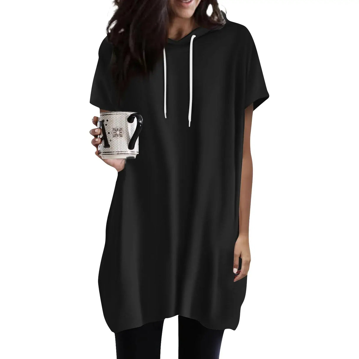 Women Oversized Short Sleeve Hoodie