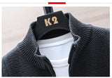 Men Fleece Knit Cardigan Jacket