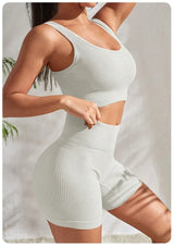 Women Seamless Ribbed Yoga Set