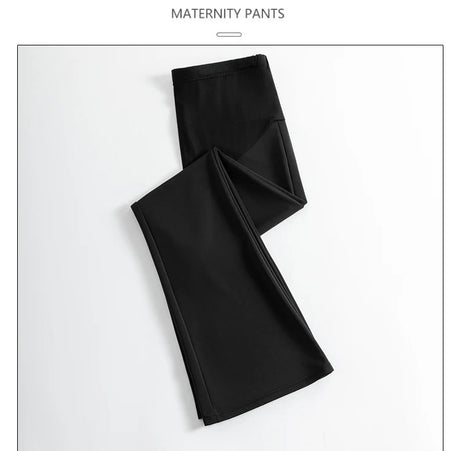 Y2K Bootcut Maternity Pants in ice silk, cropped design, ideal for summer, versatile fit for expectant mothers.