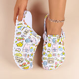 Women Cartoon Print Mule Clogs – Adjustable Buckle Beach Slippers
