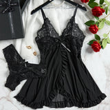 Women Lace See Through Sleep Dress