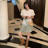 Women Mid Calf Boots Rose Embroidery Leather