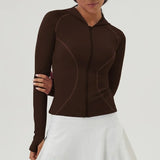 Women Slim Fit Hooded Fitness Jacket