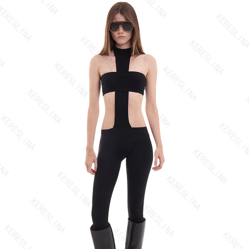 PunkTrix™ – Y2K Goth Harajuku Slim Jumpsuit (Bold, Punky & Scene-Ready)