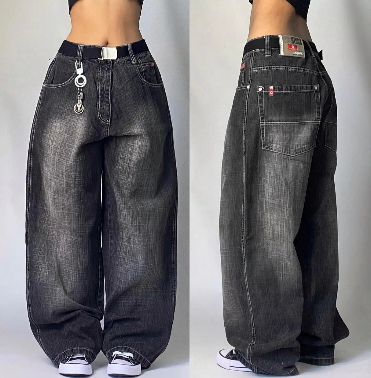 Vintage Letter Y2K Wide Leg Jeans